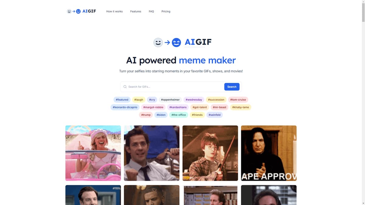 AIGIF - 免费 AI GIF 动图生成工具，支持提示词快速创作表情动画