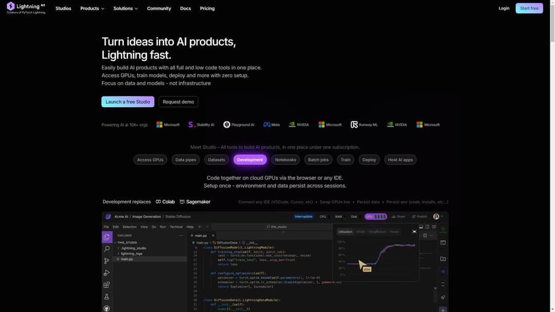 Lightning AI 官网 | 一体化 AI 开发与部署平台