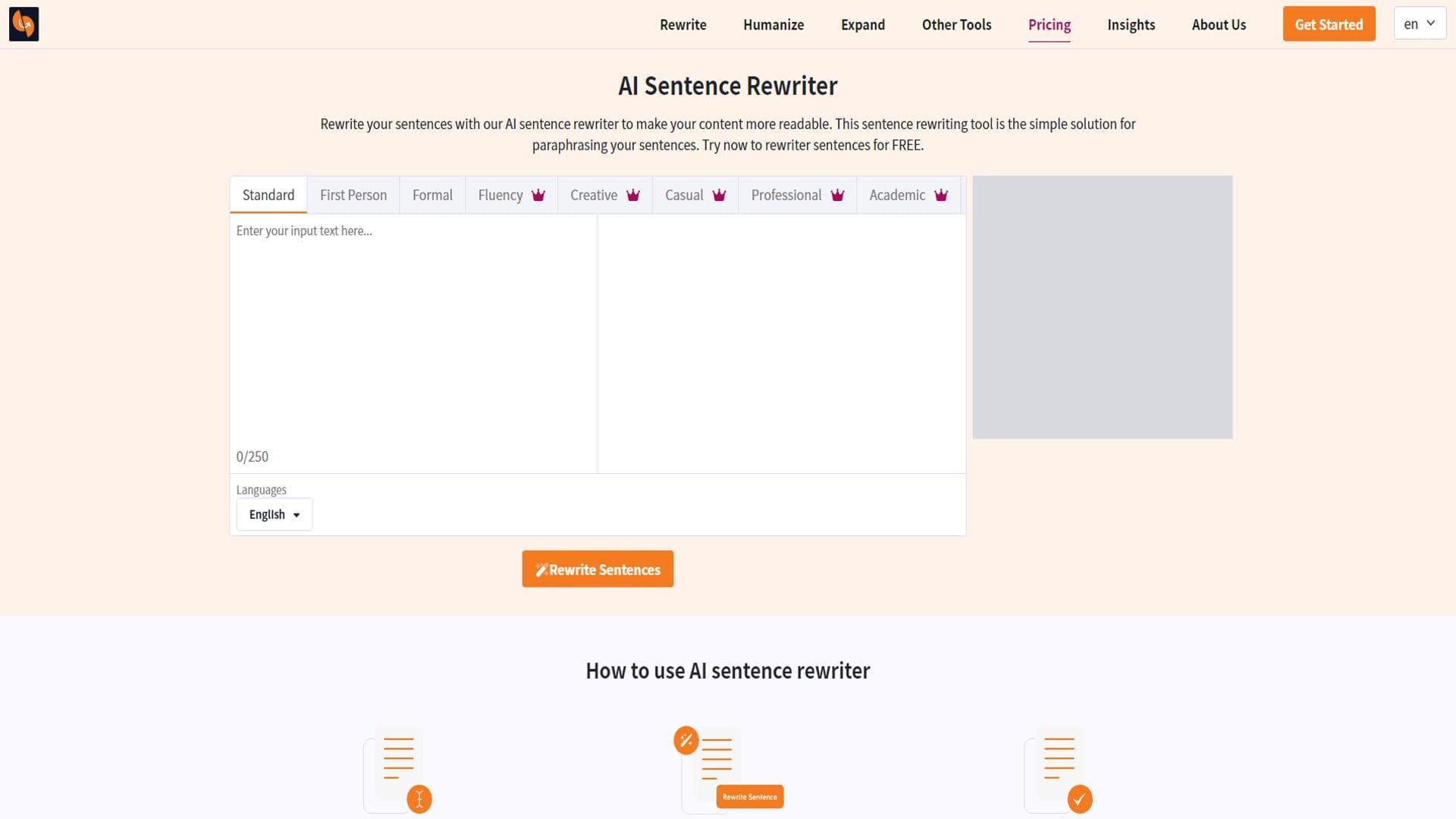 AI Sentence Rewriter