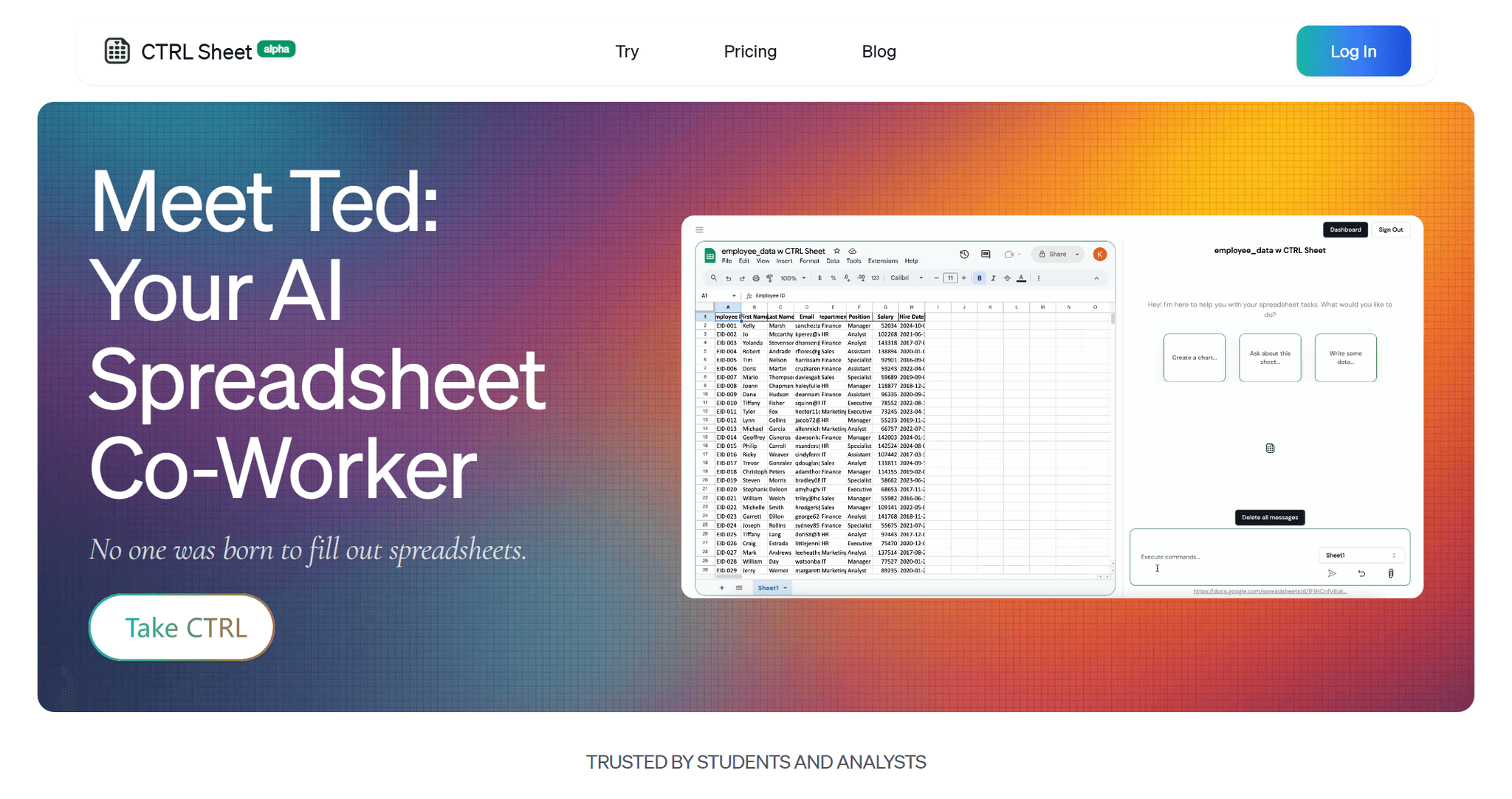 CTRL Sheet AI 表格助手 - 在线智能数据处理与自动填充工具