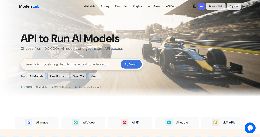 ModelsLab AI生成工具 - 官网在线 API 平台，图像视频语音创作