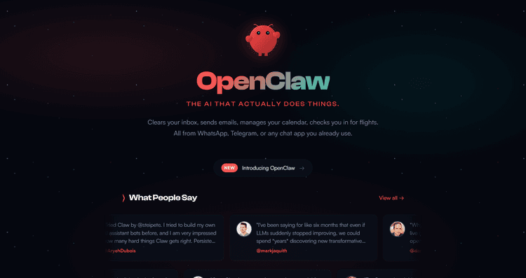 OpenClaw 官网 - 开源个人 AI 助手与自主代理框架 (Open Source AI Agent)