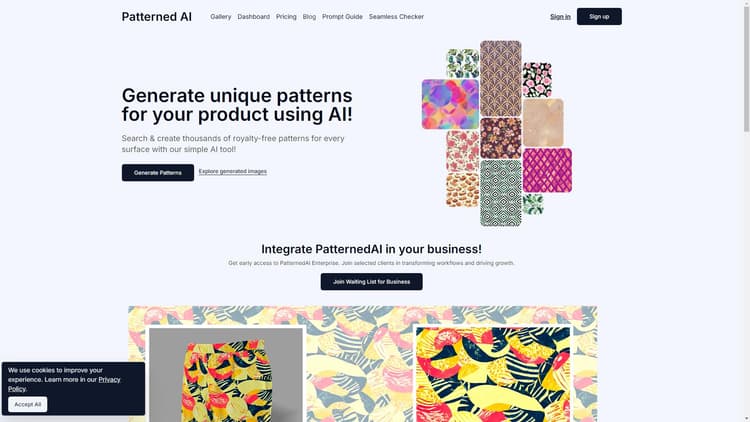 PatternedAI 官网|AI 无缝图案生成器与在线 Pattern Maker